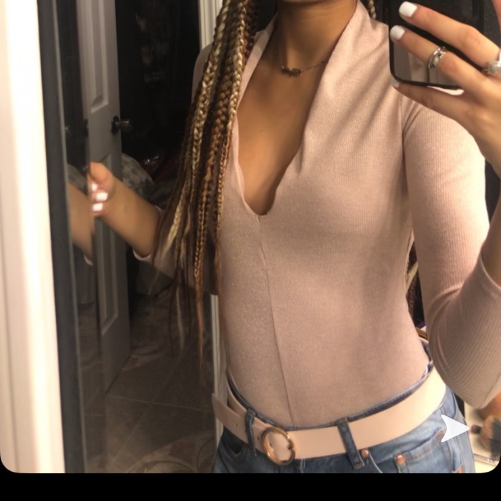 Blush shimmer bodysuit